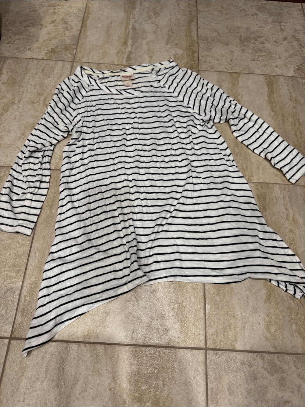 Mossimo Supply Co. White and Black Striped Long Sleeve Tunic